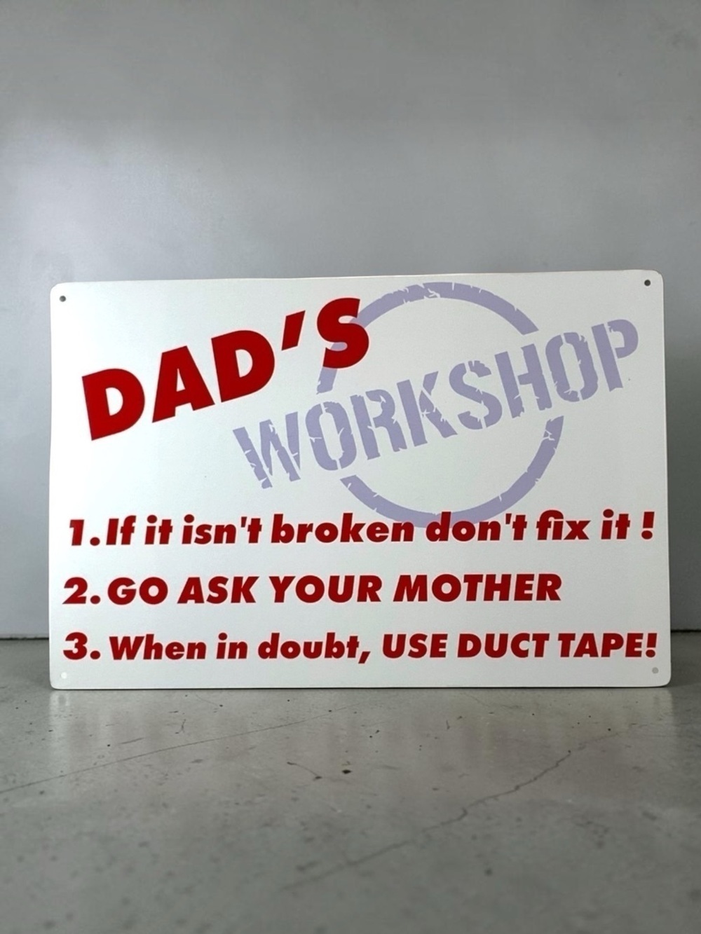 Metal Sign Dad’s Workshop Wall Plaque Retro Decor Man Cave Garage Gift Rectangle